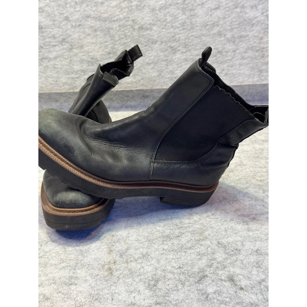Sam Edelmann Chelsea Black Boots winter snow Goth Biker Woman's Size 8.5 street
